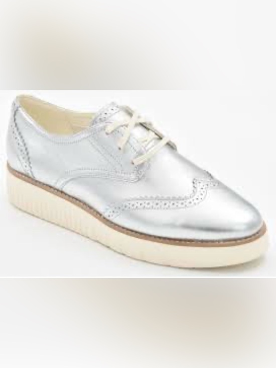 Cole Haan Shoes - Like new perfect Cole Haan Grand City Platform Oxford Silver 7.5